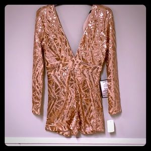 NWT Rose gold sequined Romper